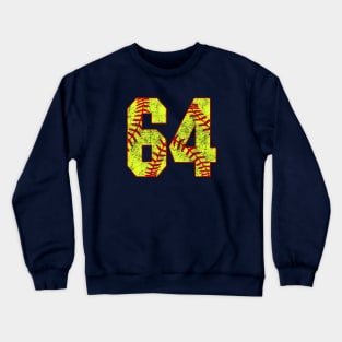 Fastpitch Softball Number 64 #64 Softball Shirt Jersey Uniform Favorite Player Biggest Fan Crewneck Sweatshirt